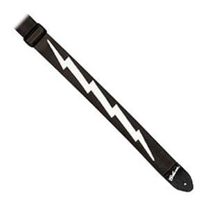 Gibson ASGSBL10 Lightning Bolt 2 inch Safety Strap Jet Black Guitar Strap